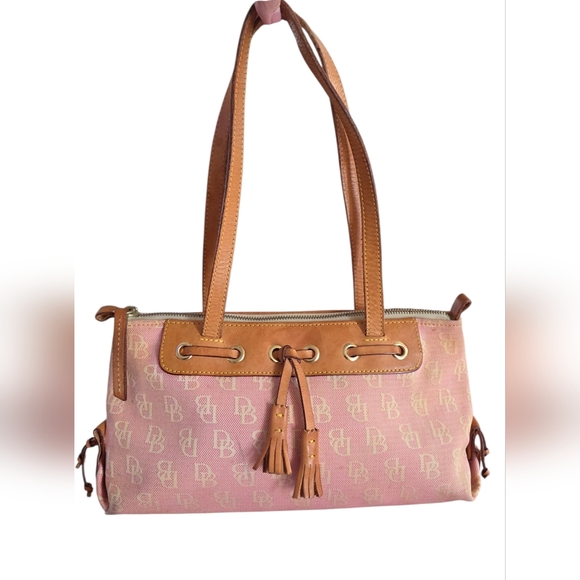 Dooney & Bourke Handbags - Dooney & Bourke Signature Canvas, Leather Details, Vintage
